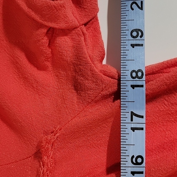 Umgee Top Blouse Popover Pullover Short Sleeve Collared Linen Cotton High Low S - Picture 13 of 15